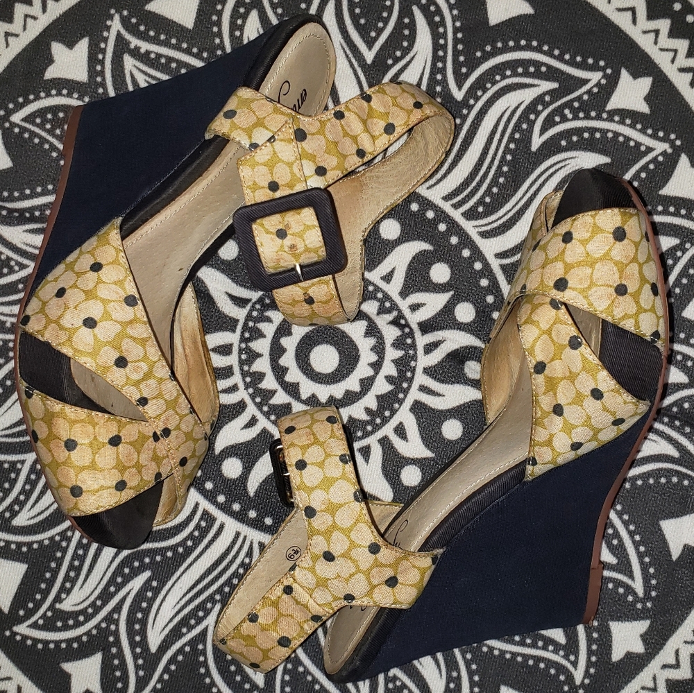 Anthropologie |emma pink| Loria wedges size 6.5